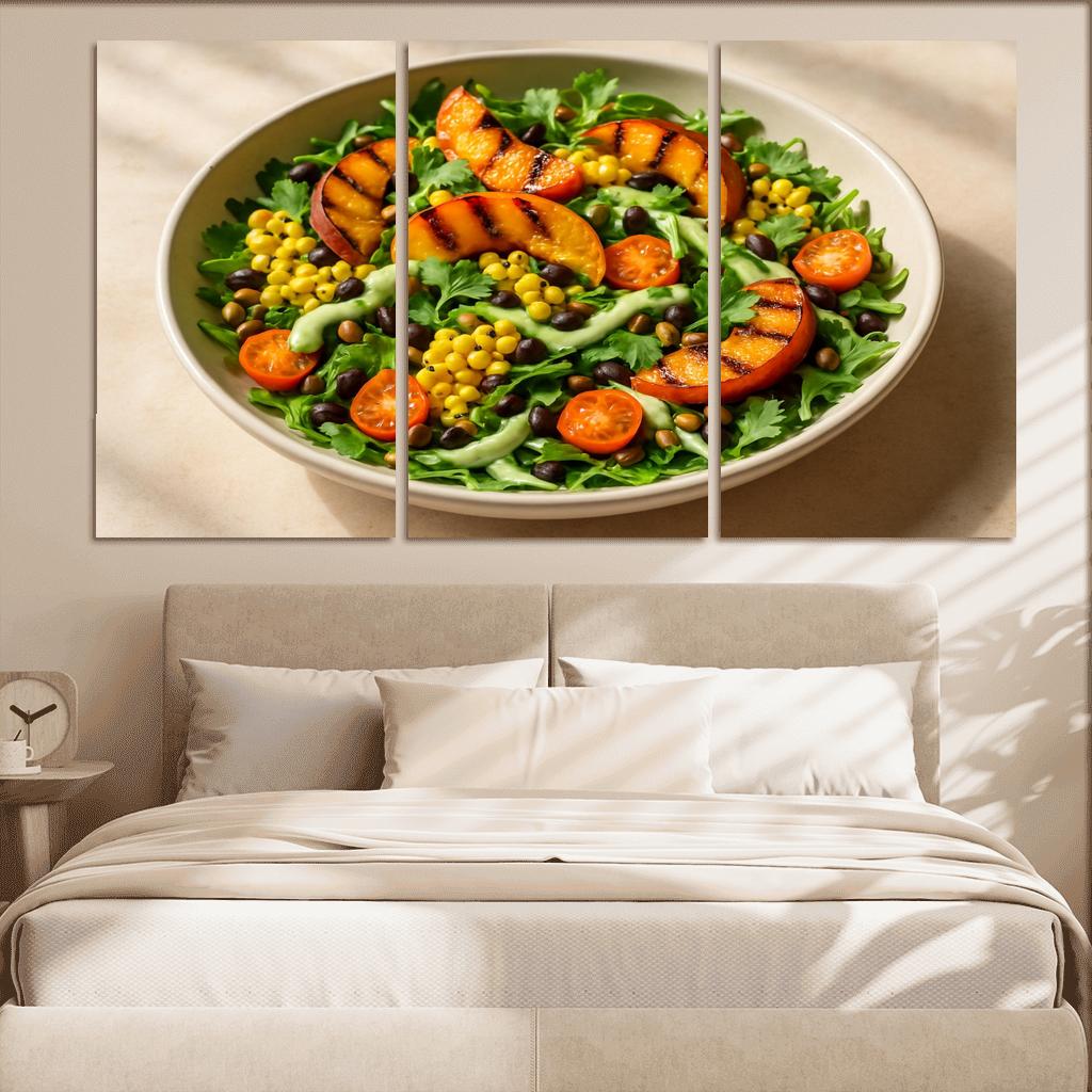 Smoky Peach And Corn Salad With Lime Cashew Cream art trends