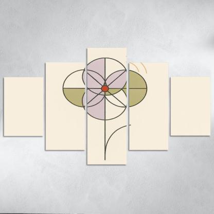 Quiet Bloom Geometry modern paintings frame