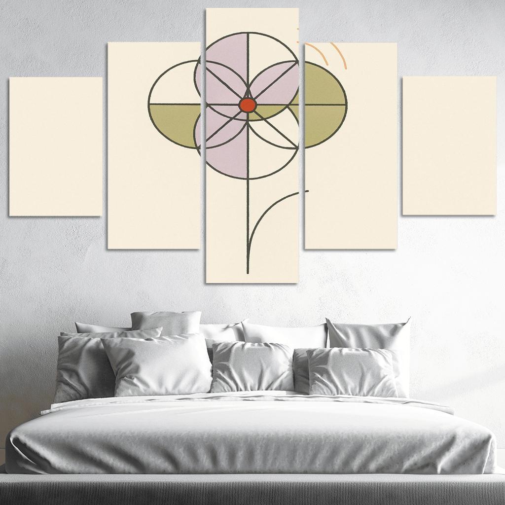 Quiet Bloom Geometry modern paintings frame