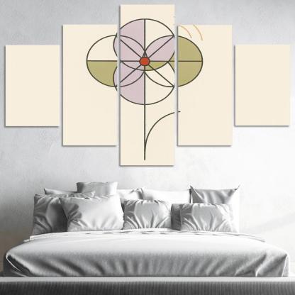 Quiet Bloom Geometry modern paintings frame