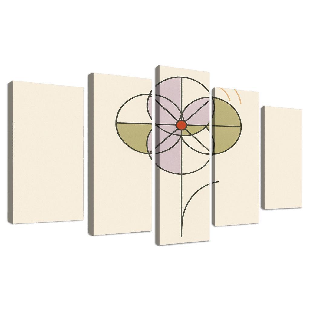 Quiet Bloom Geometry modern paintings frame