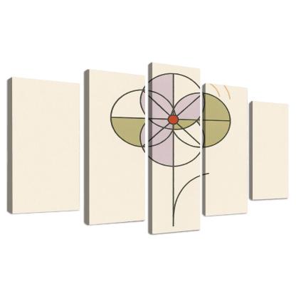 Quiet Bloom Geometry modern paintings frame