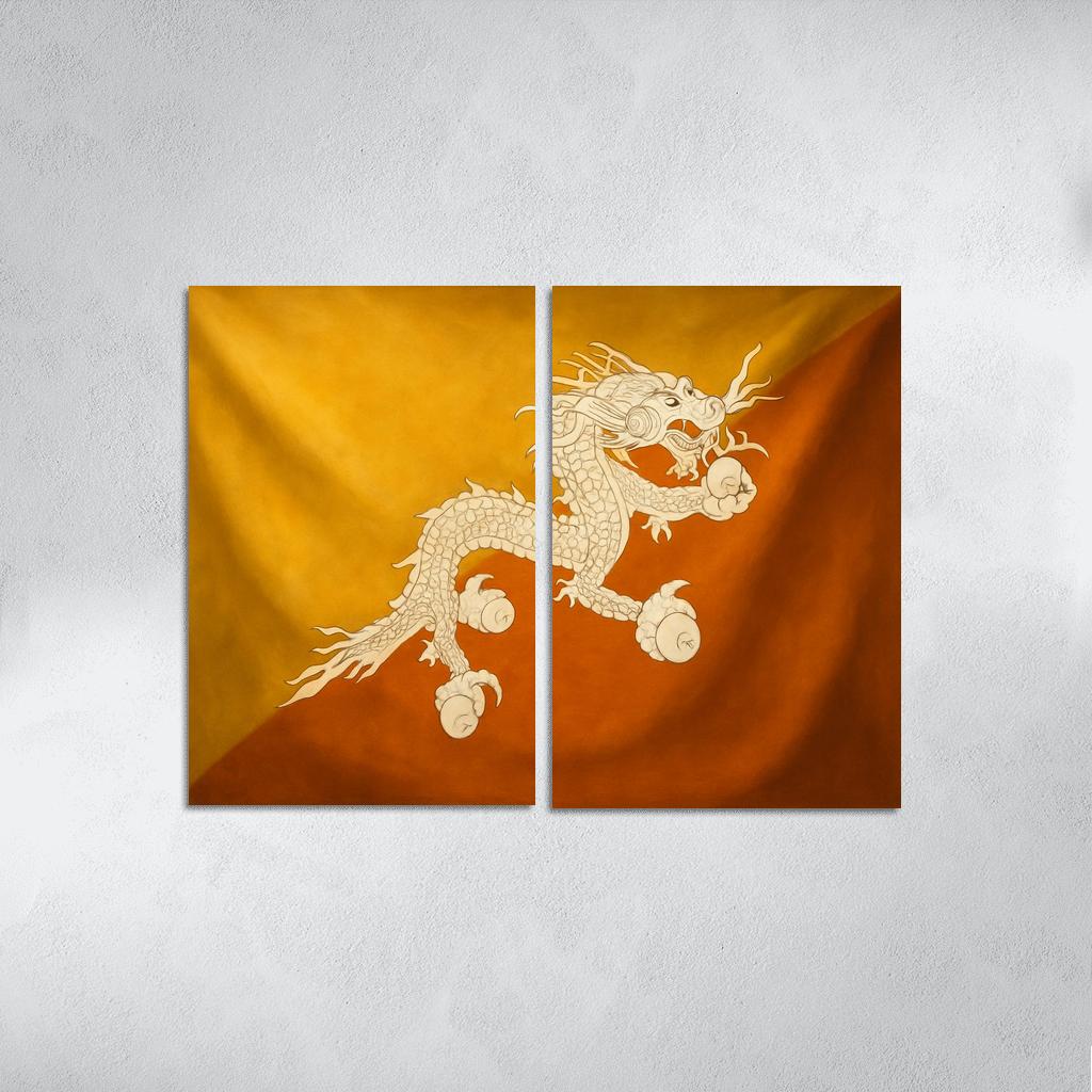 Thunder Dragon Heraldry The Flag Of Bhutan Reimagined oil paintings frame