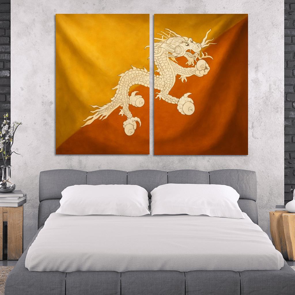 Thunder Dragon Heraldry The Flag Of Bhutan Reimagined oil paintings frame