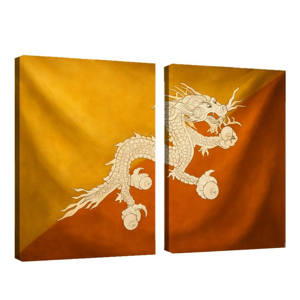 Thunder Dragon Heraldry The Flag Of Bhutan Reimagined oil paintings frame
