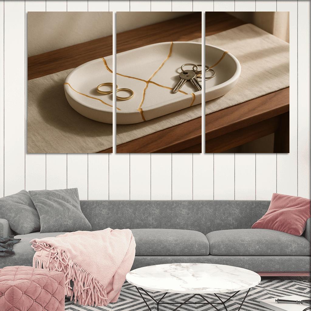 Kintsugi Inspired Resin And Porcelain Catchall Tray art trends