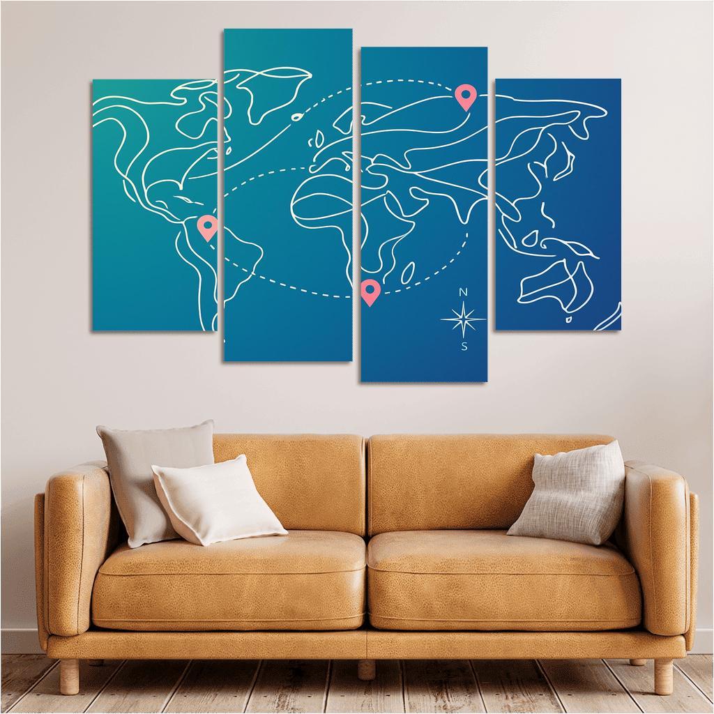 Aurora Current Cartography modern paintings frame