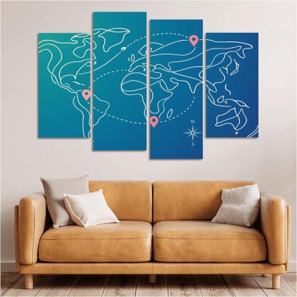 Aurora Current Cartography modern paintings frame