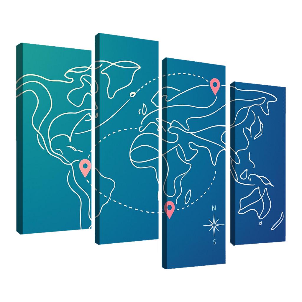 Aurora Current Cartography modern paintings frame