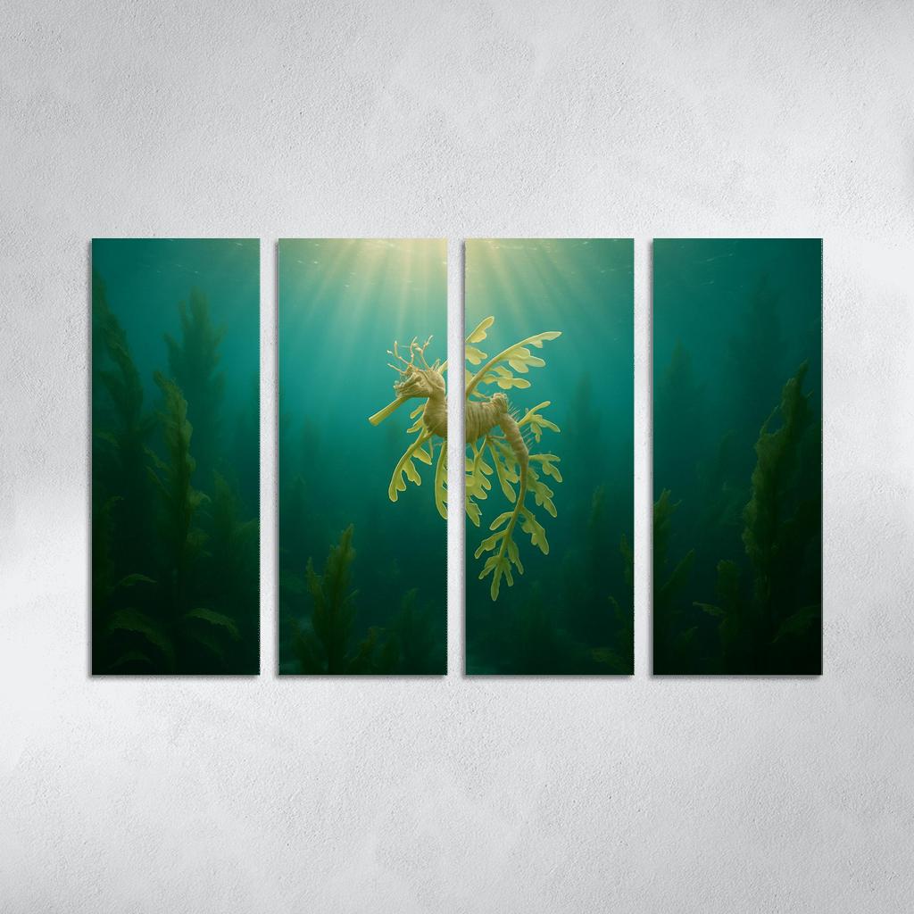 The Luminous Leafy Seadragon Among Kelp Forests home decor