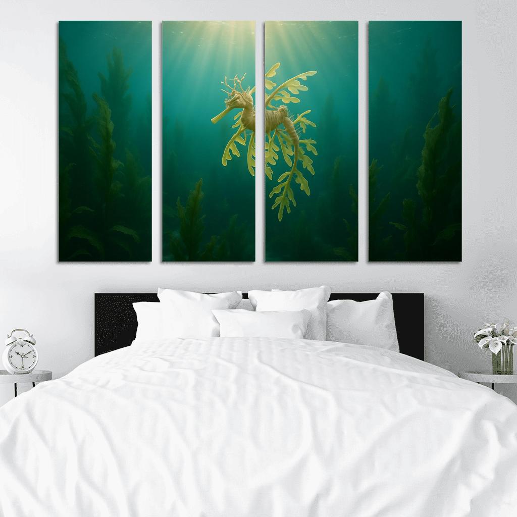 The Luminous Leafy Seadragon Among Kelp Forests home decor