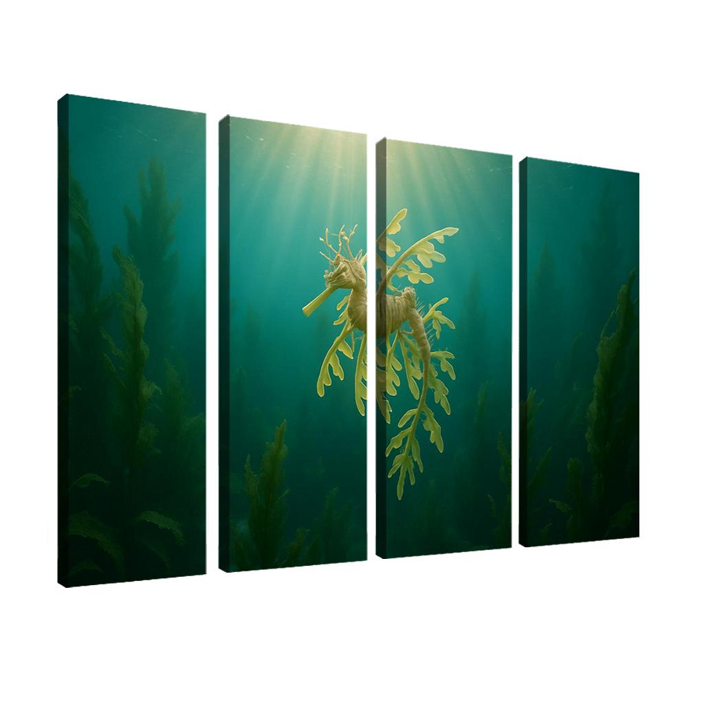 The Luminous Leafy Seadragon Among Kelp Forests home decor