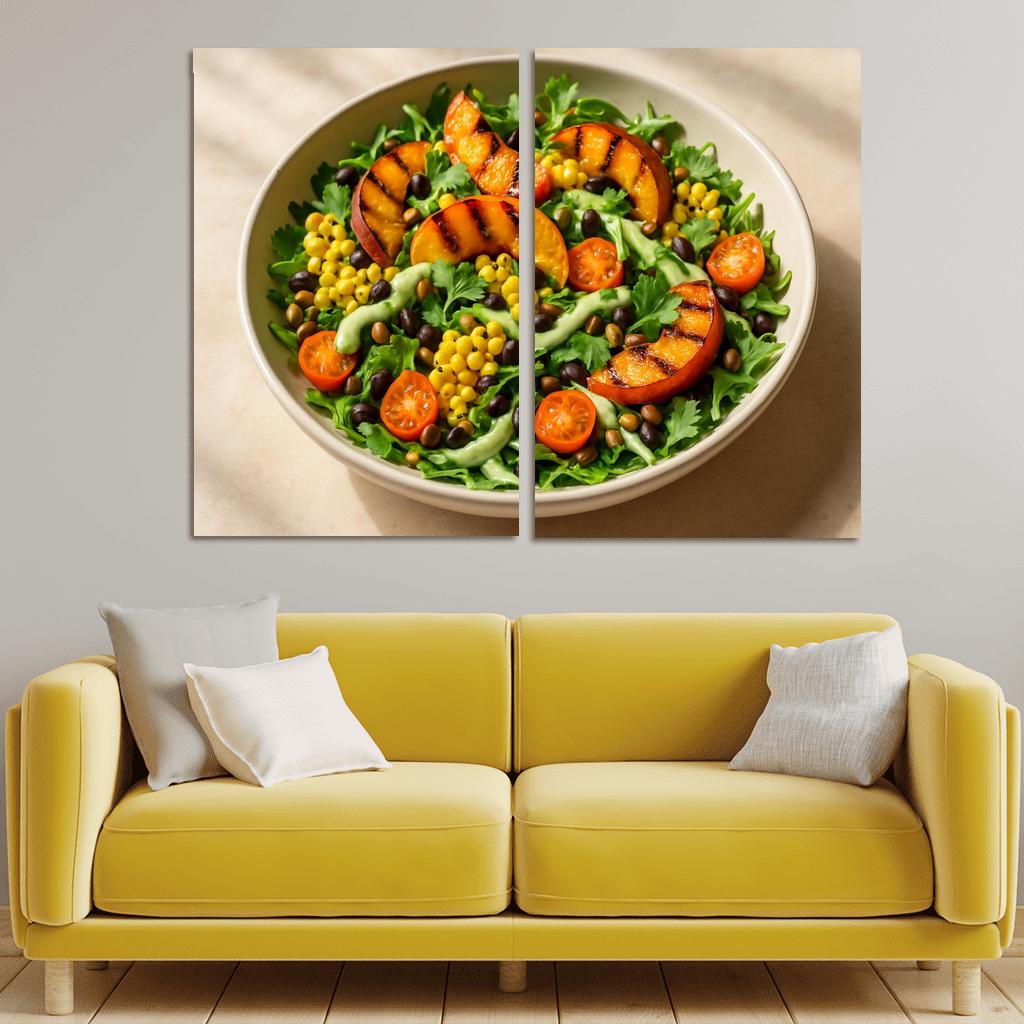 Smoky Peach And Corn Salad With Lime Cashew Cream art trends