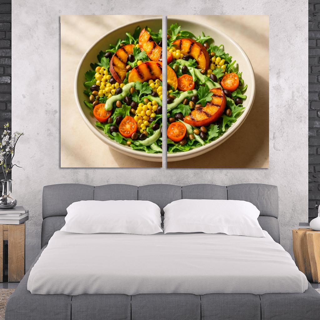 Smoky Peach And Corn Salad With Lime Cashew Cream art trends