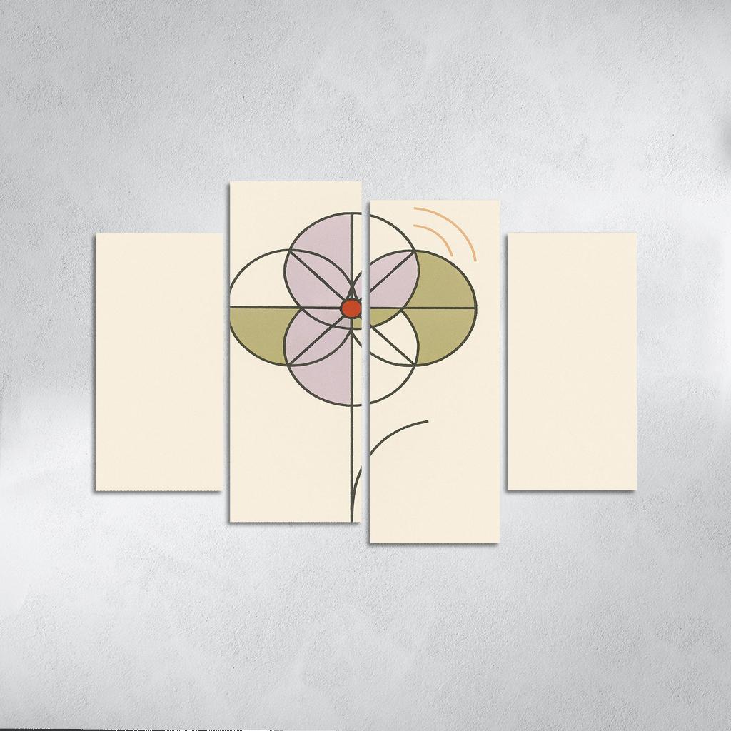 Quiet Bloom Geometry modern paintings frame