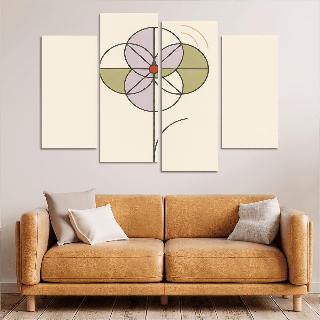 Quiet Bloom Geometry modern paintings frame