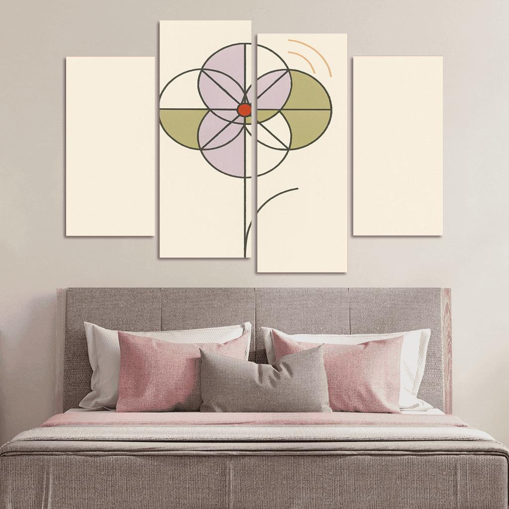 Quiet Bloom Geometry modern paintings frame