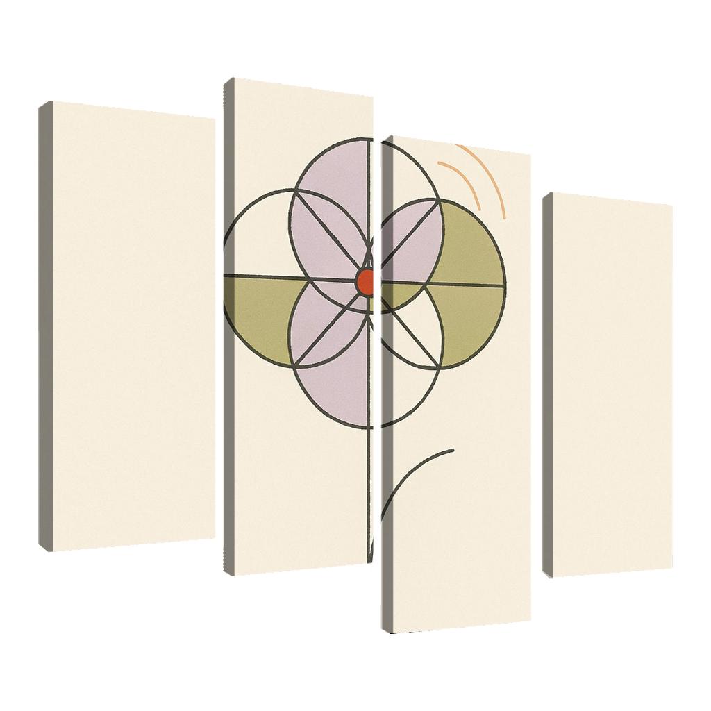 Quiet Bloom Geometry modern paintings frame