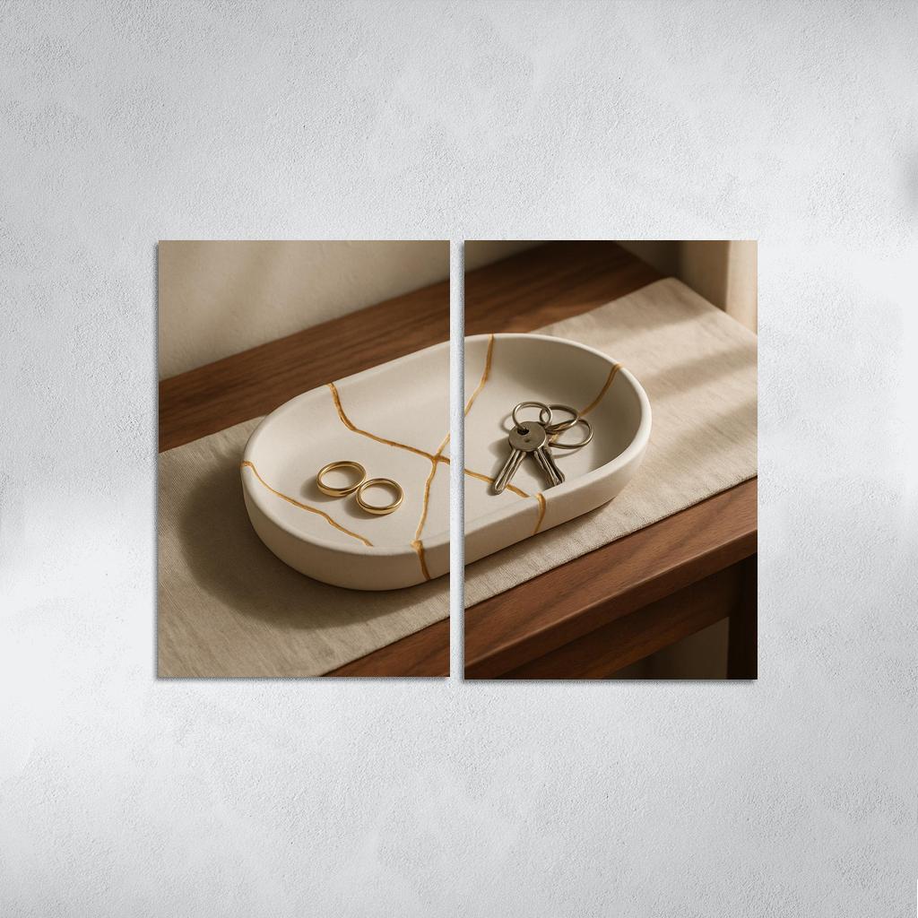 Kintsugi Inspired Resin And Porcelain Catchall Tray art trends