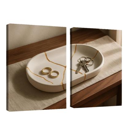 Kintsugi Inspired Resin And Porcelain Catchall Tray art trends