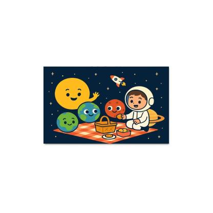 Solar System Picnic With Planet Friends custom paintings frame