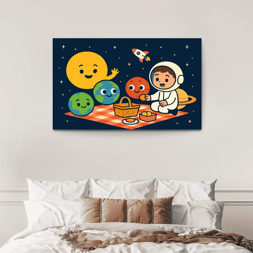 Solar System Picnic With Planet Friends custom paintings frame