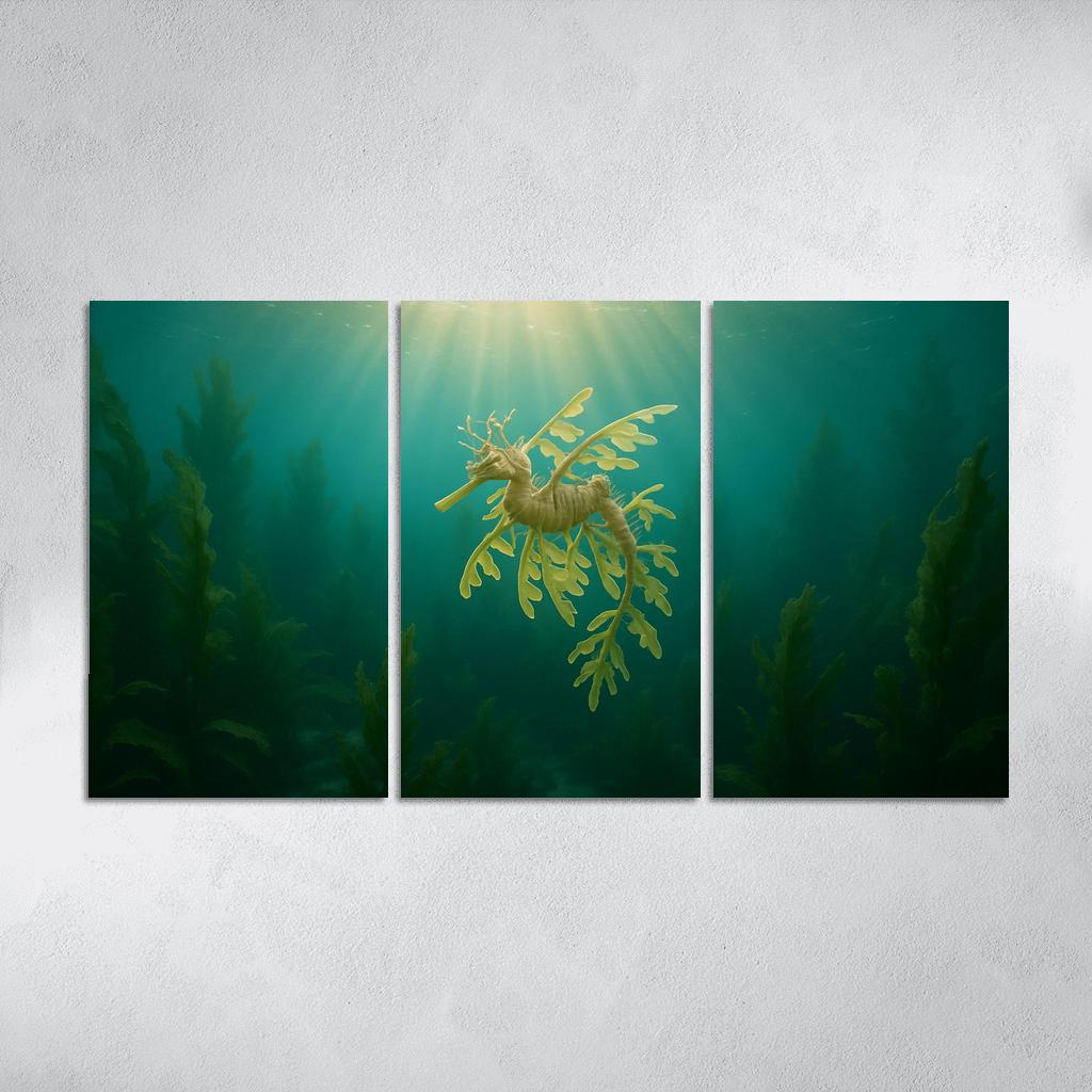 The Luminous Leafy Seadragon Among Kelp Forests home decor