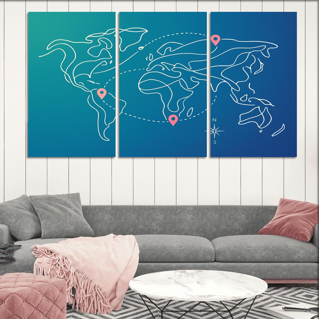 Aurora Current Cartography modern paintings frame