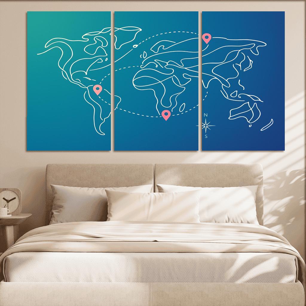 Aurora Current Cartography modern paintings frame