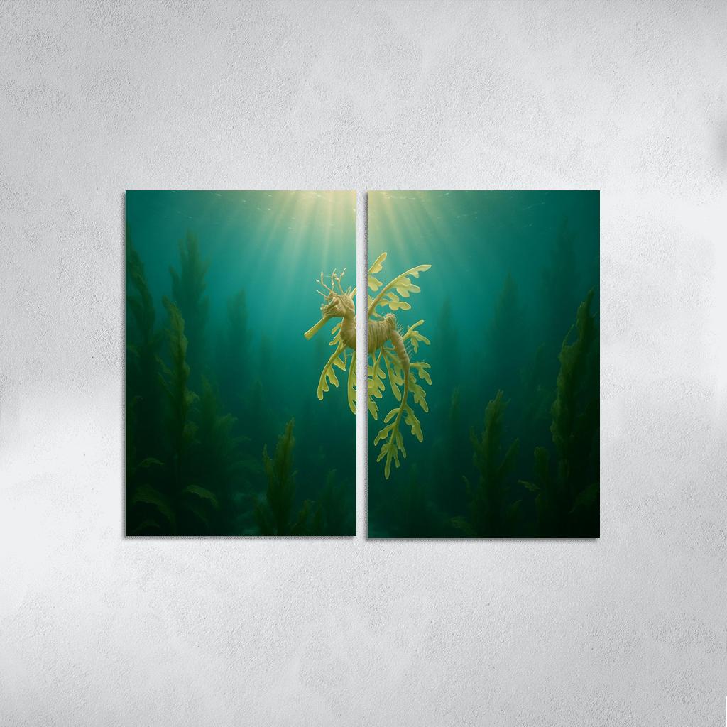 The Luminous Leafy Seadragon Among Kelp Forests home decor