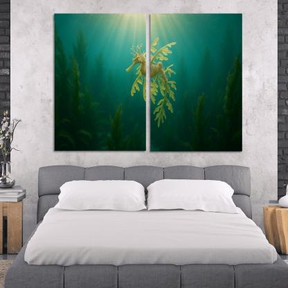 The Luminous Leafy Seadragon Among Kelp Forests home decor
