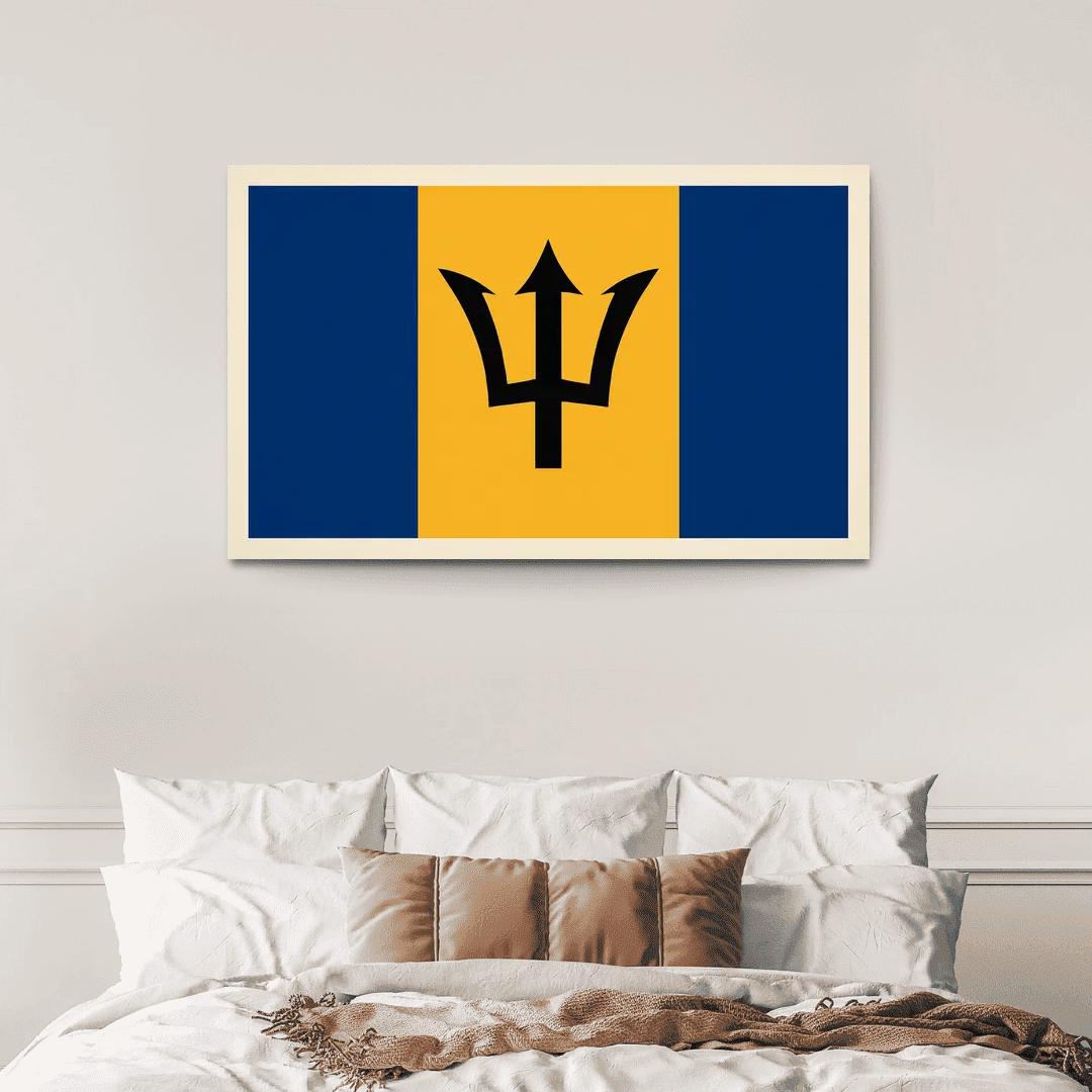 Broken Trident Modern Symbolism Inspired By The Flag Of Barbados oil paintings frame