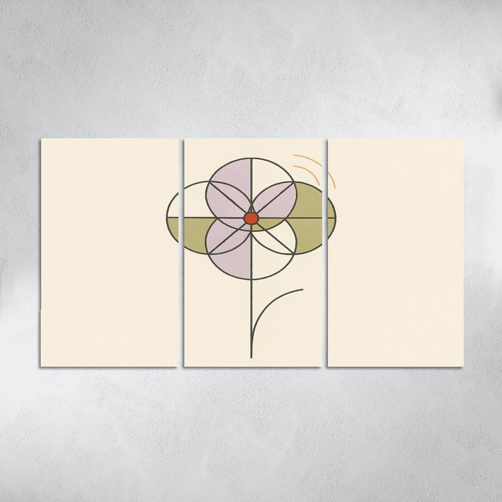 Quiet Bloom Geometry modern paintings frame