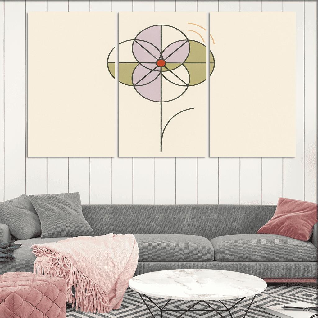 Quiet Bloom Geometry modern paintings frame