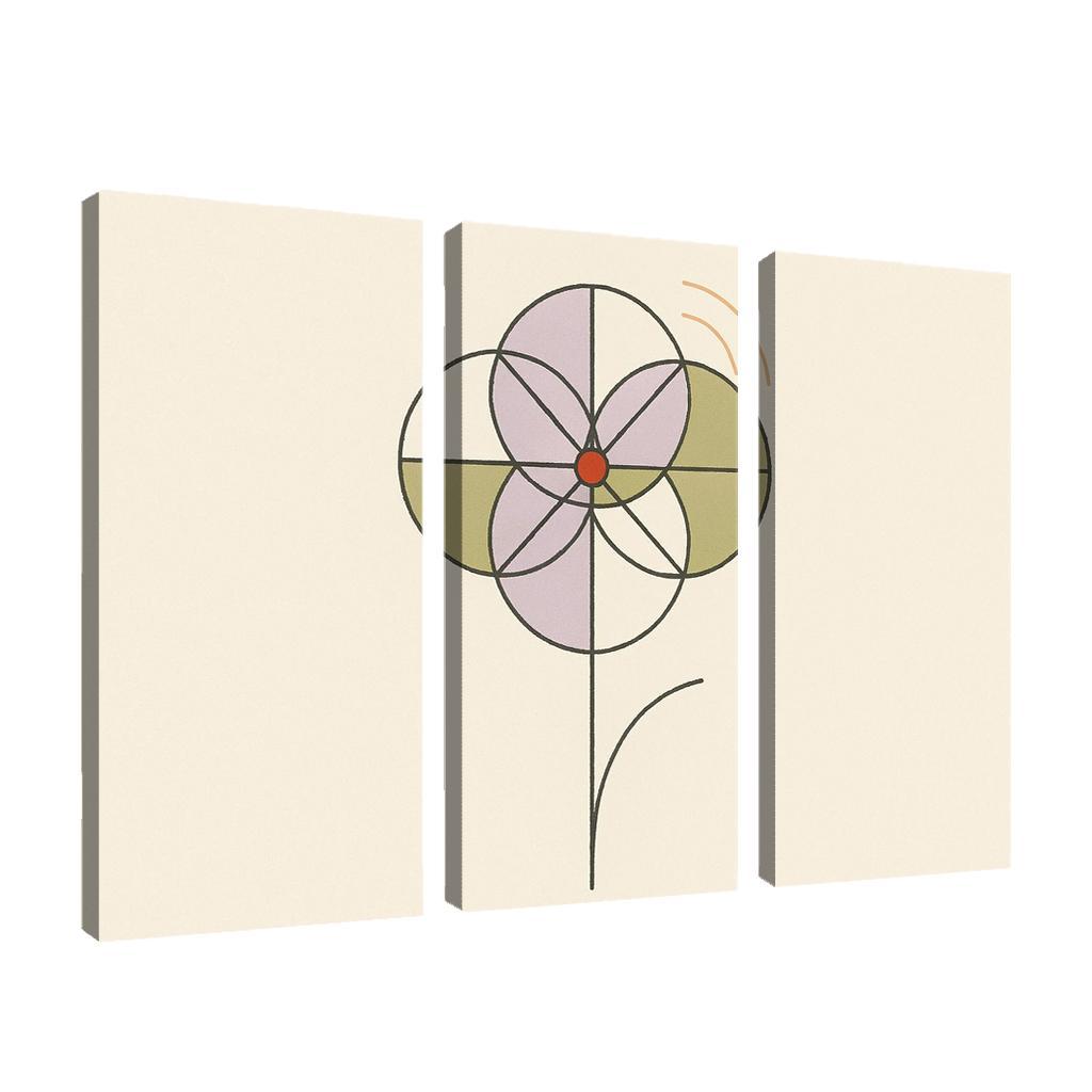 Quiet Bloom Geometry modern paintings frame