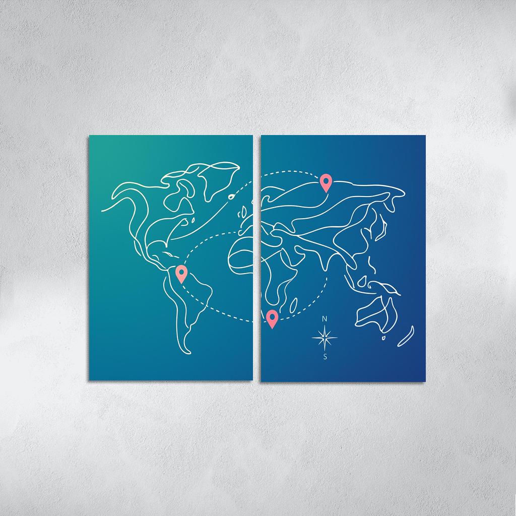 Aurora Current Cartography modern paintings frame