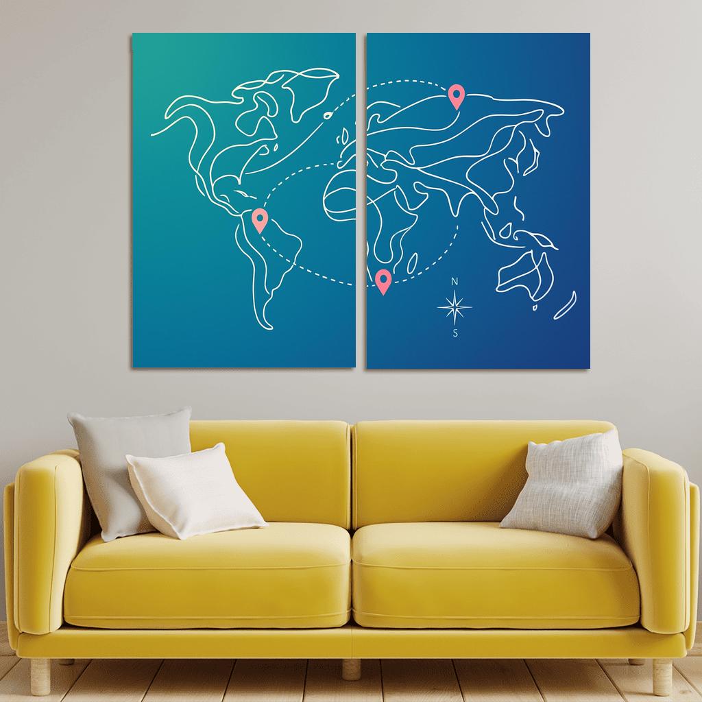 Aurora Current Cartography modern paintings frame