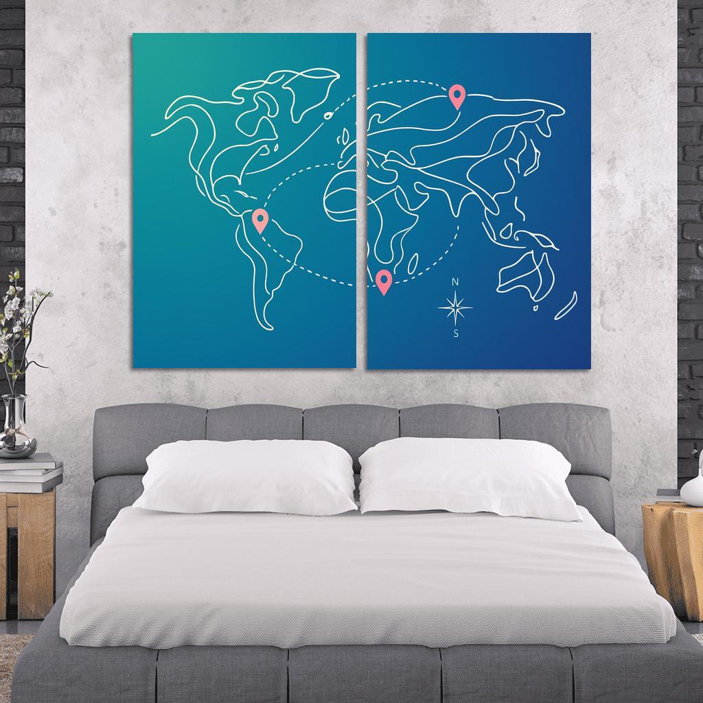 Aurora Current Cartography modern paintings frame
