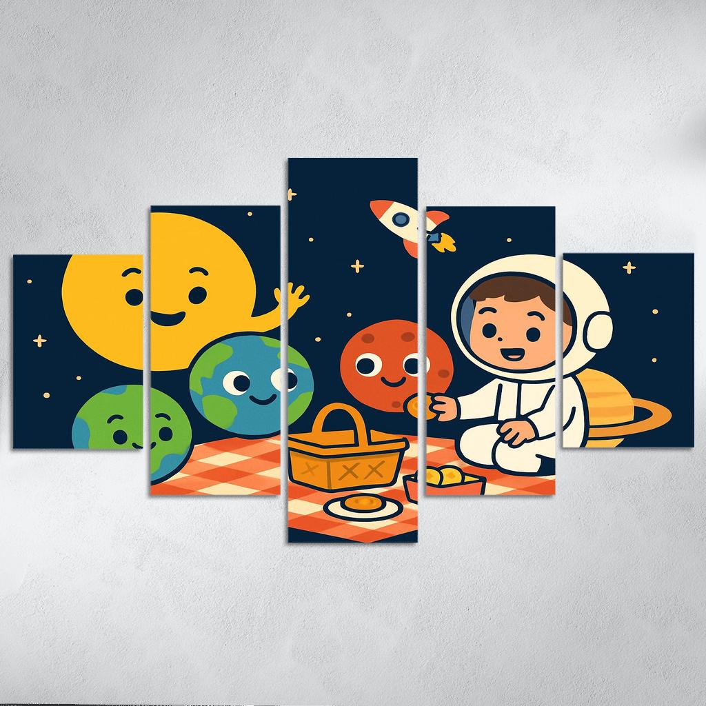 Solar System Picnic With Planet Friends custom paintings frame