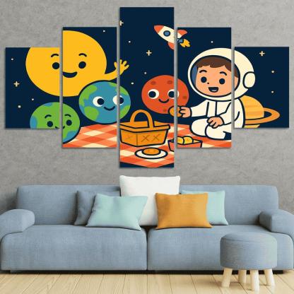 Solar System Picnic With Planet Friends custom paintings frame