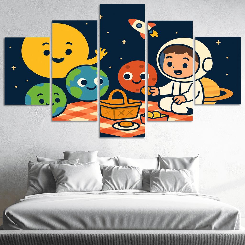 Solar System Picnic With Planet Friends custom paintings frame