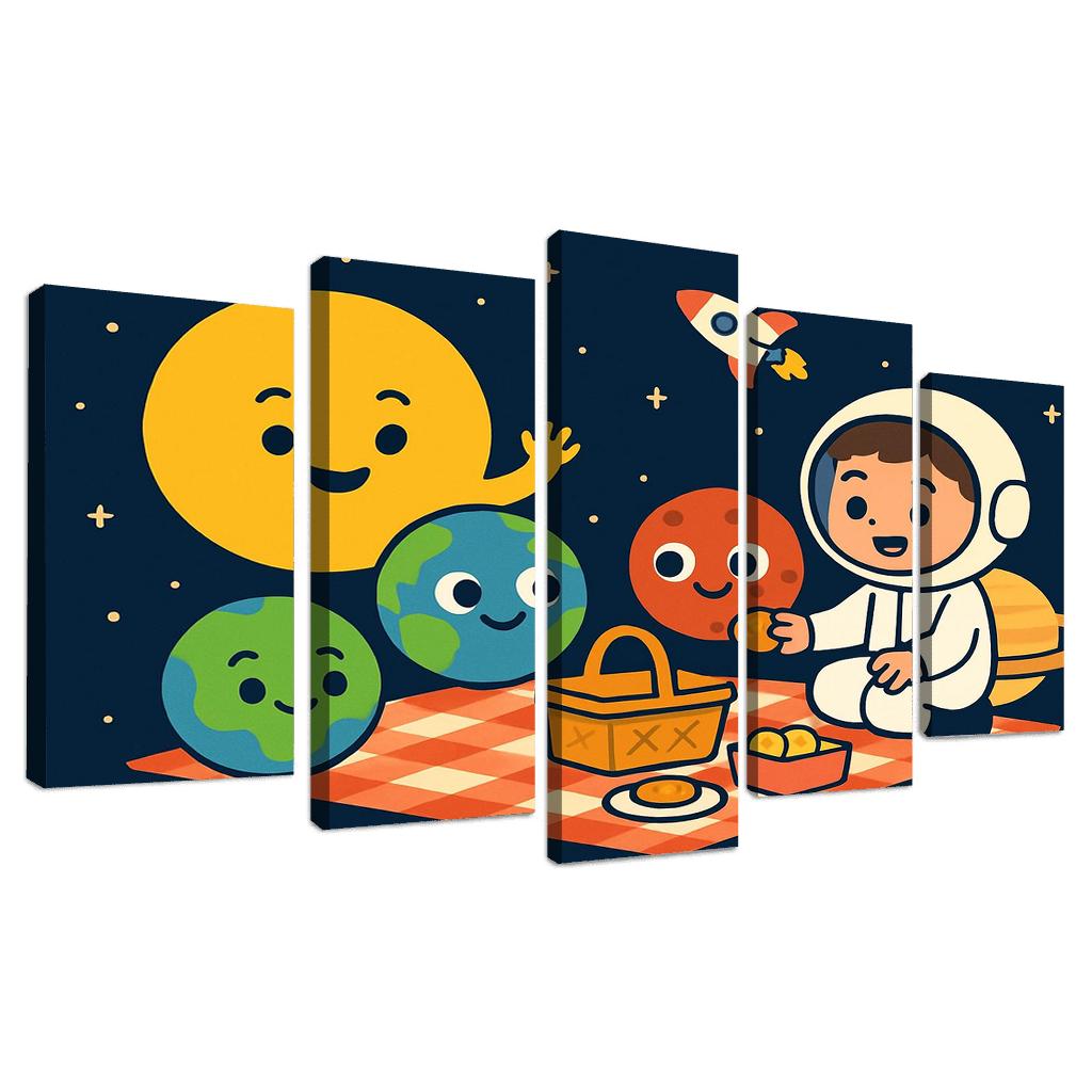 Solar System Picnic With Planet Friends custom paintings frame