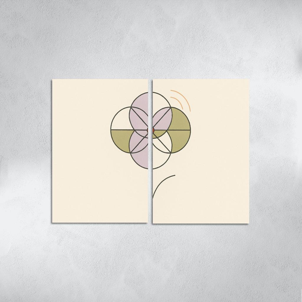 Quiet Bloom Geometry modern paintings frame