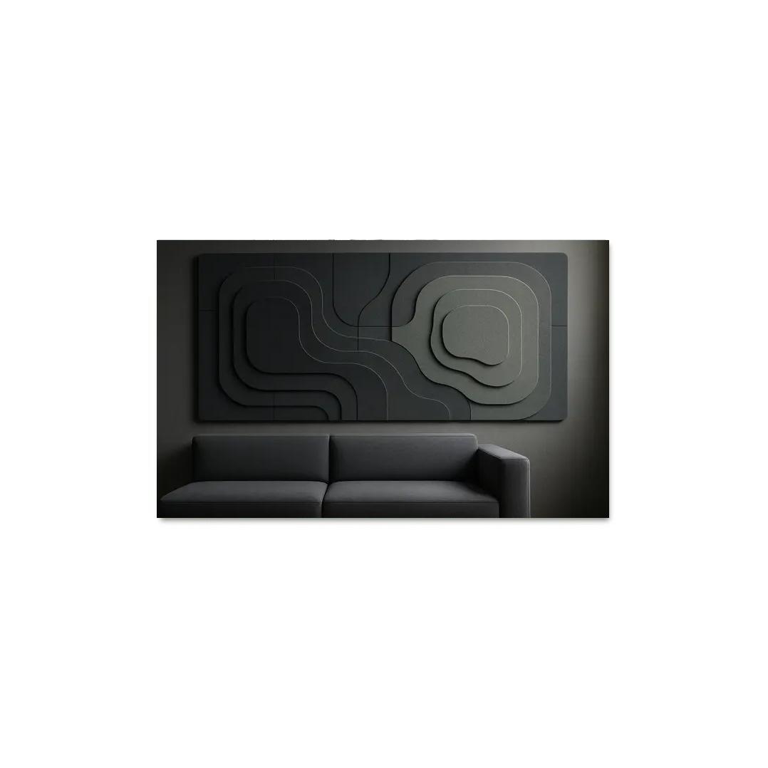 Sculptural Acoustic Felt Wall Panels In Layered Topographic Relief multi-panel paintings