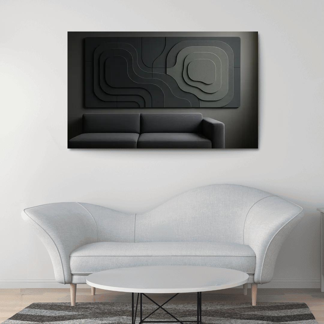 Sculptural Acoustic Felt Wall Panels In Layered Topographic Relief multi-panel paintings