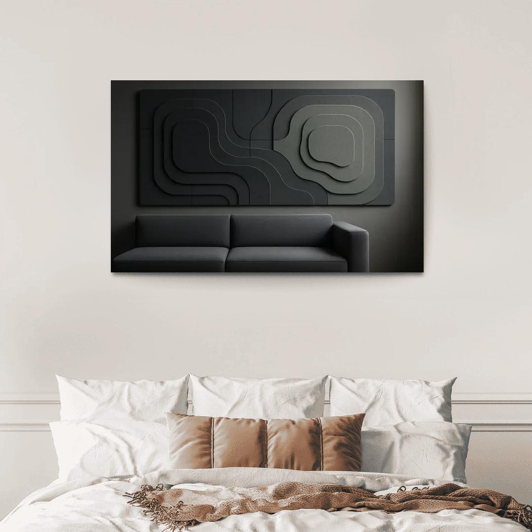Sculptural Acoustic Felt Wall Panels In Layered Topographic Relief multi-panel paintings