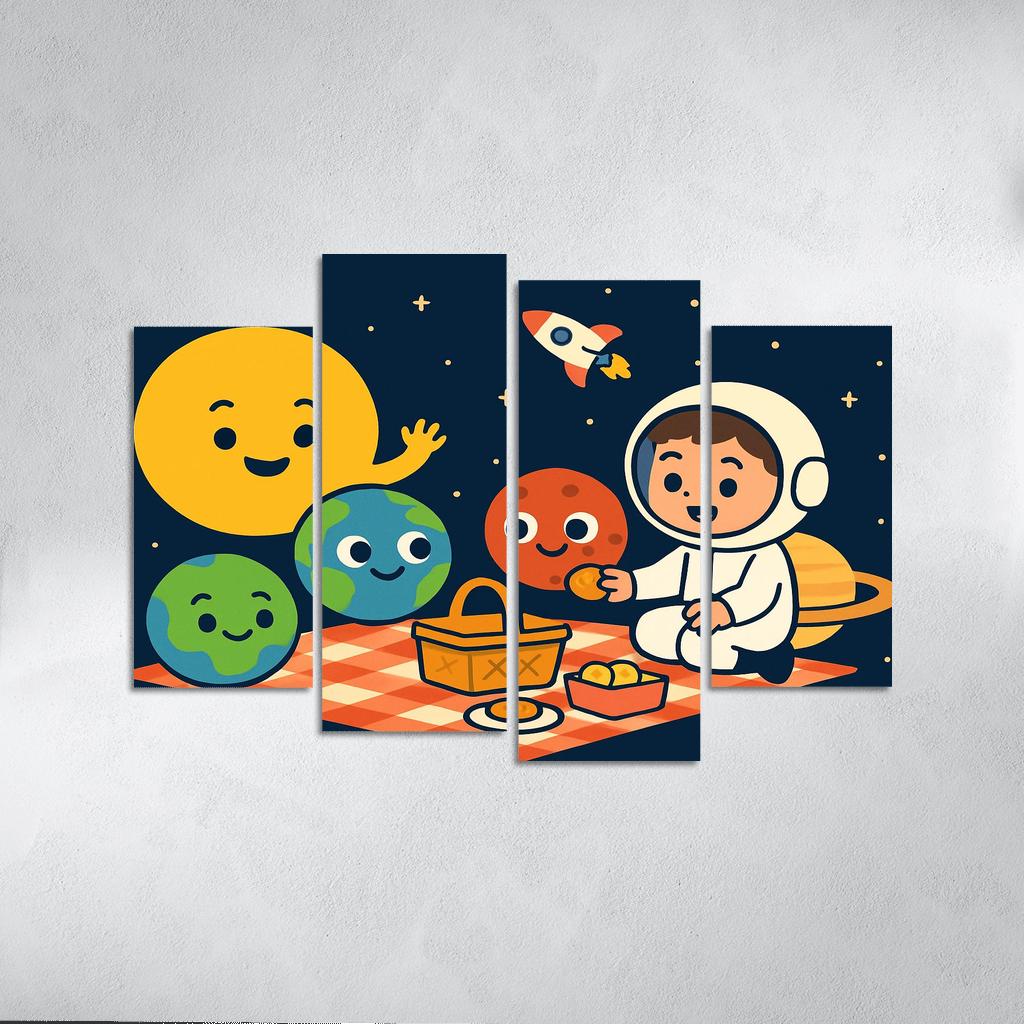 Solar System Picnic With Planet Friends custom paintings frame