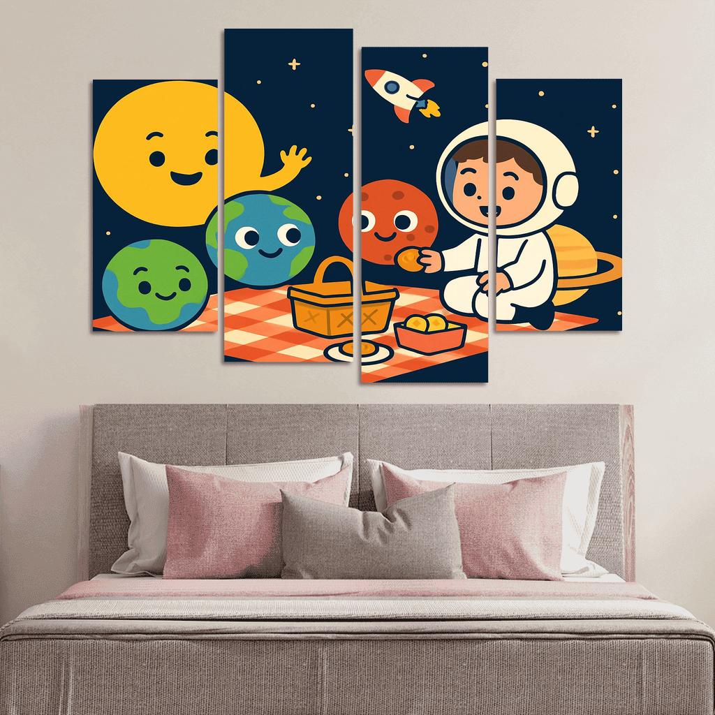 Solar System Picnic With Planet Friends custom paintings frame