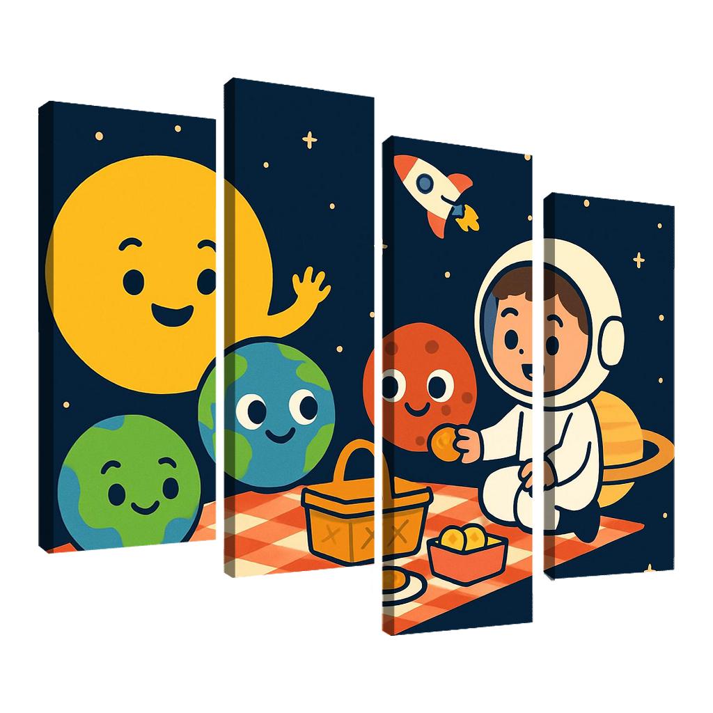 Solar System Picnic With Planet Friends custom paintings frame