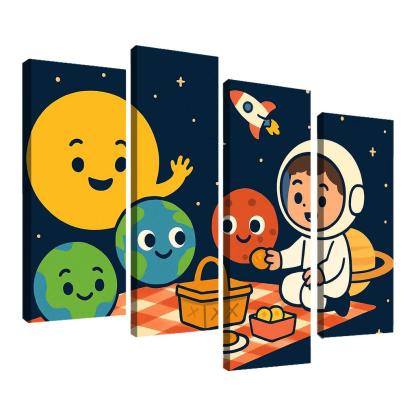 Solar System Picnic With Planet Friends custom paintings frame